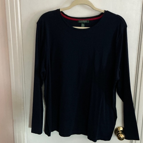 Lauren Ralph Lauren Women's Dark Blue Long Sleeve Tee 3x - Picture 1 of 4